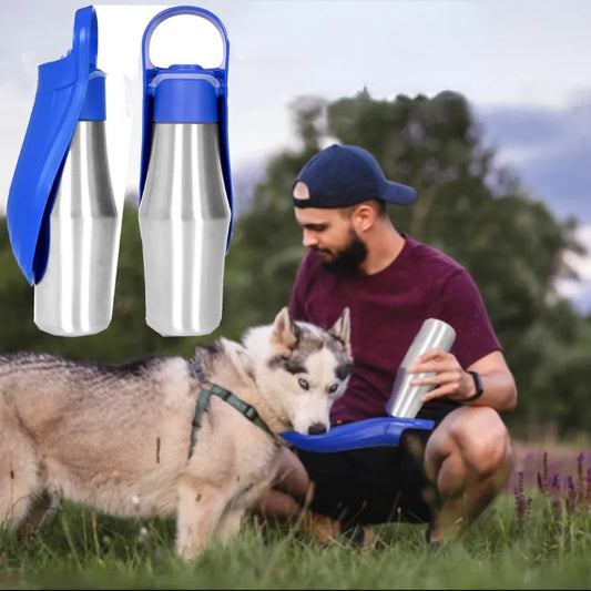 Tragbare Trinkflasche für Hunde / Edelstahl / 750ml - MeinBello
